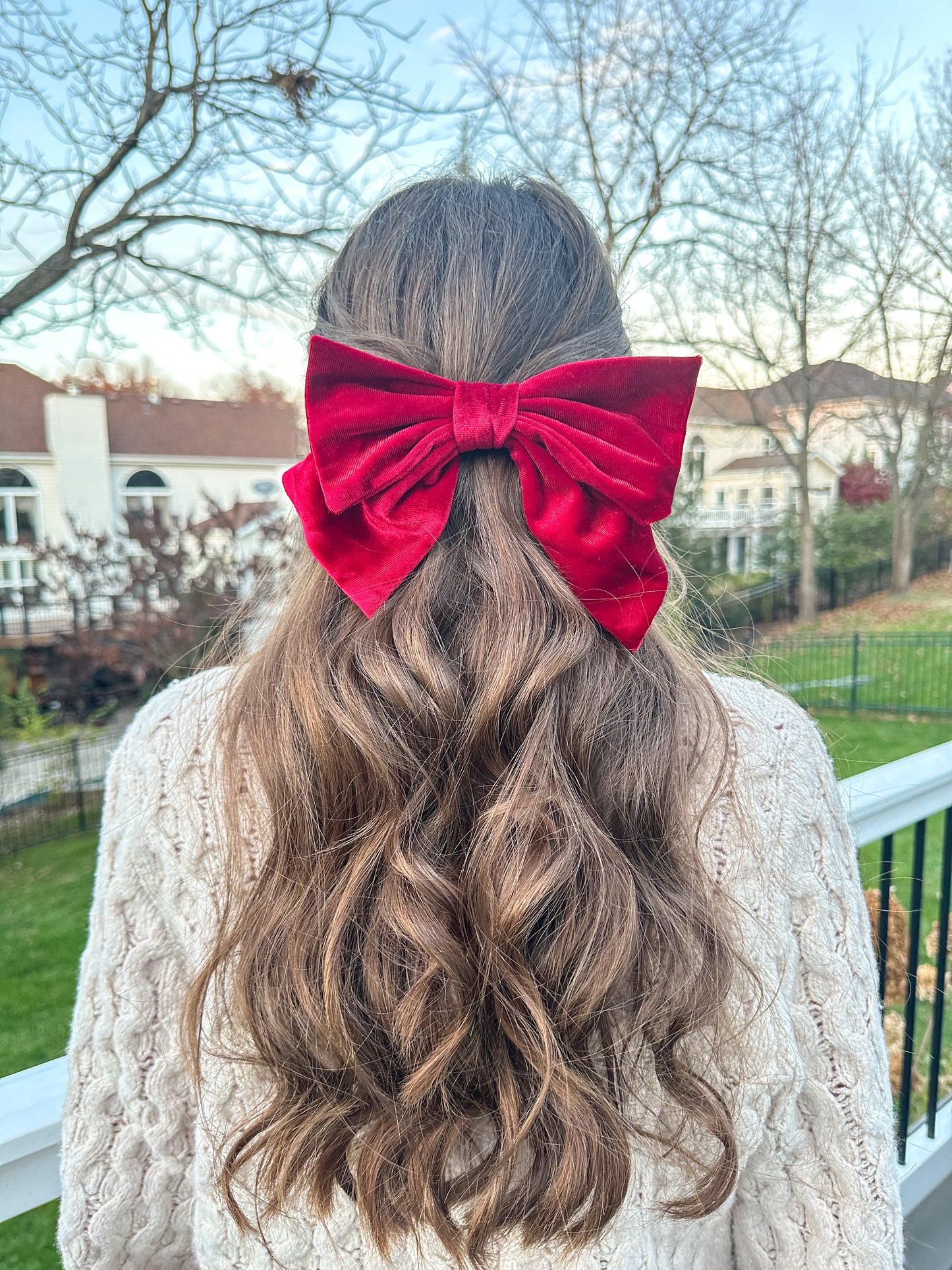 Feeling Festive Holiday Velvet Bow Clip