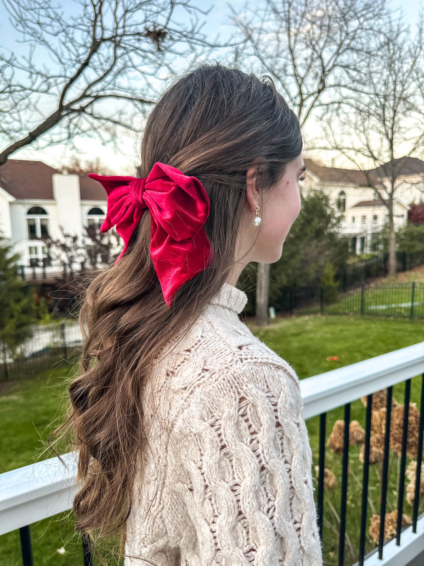Feeling Festive Holiday Velvet Bow Clip