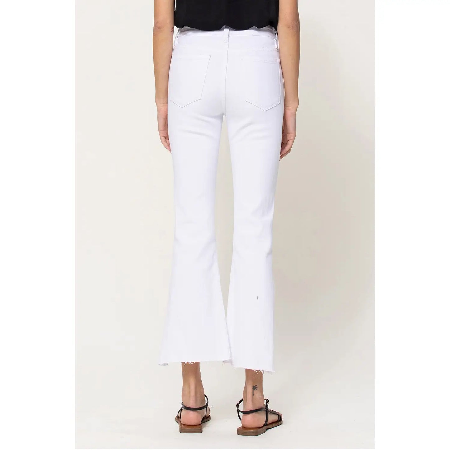 Mercedes White Slide Slit Denim