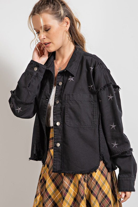 Ruby's Black Twill Star Jacket