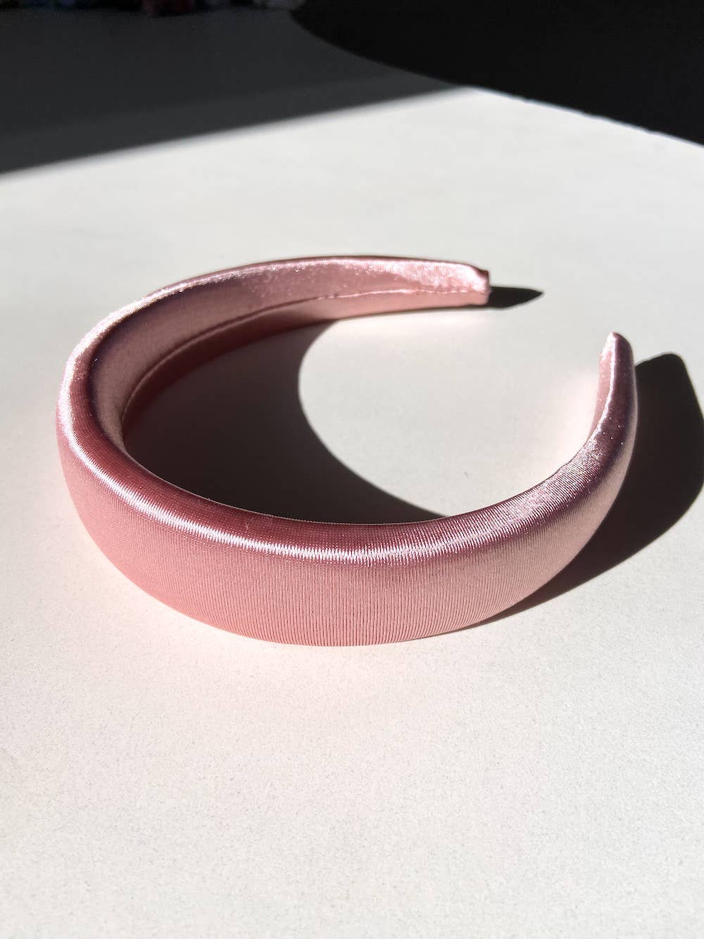 Satin Padded Headband Vintage Pink