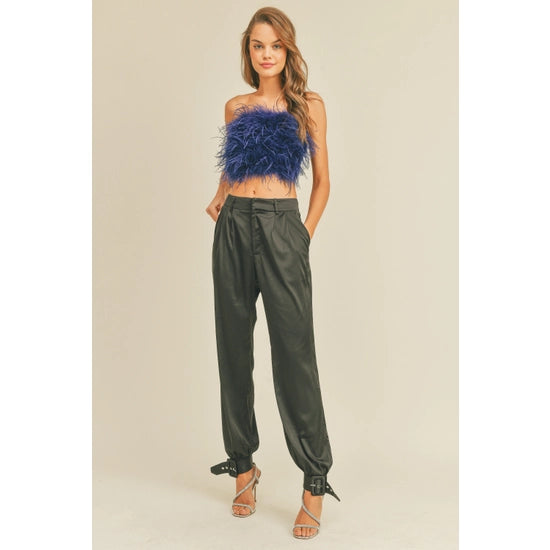 Jenna's Feather Detailed Tube Top