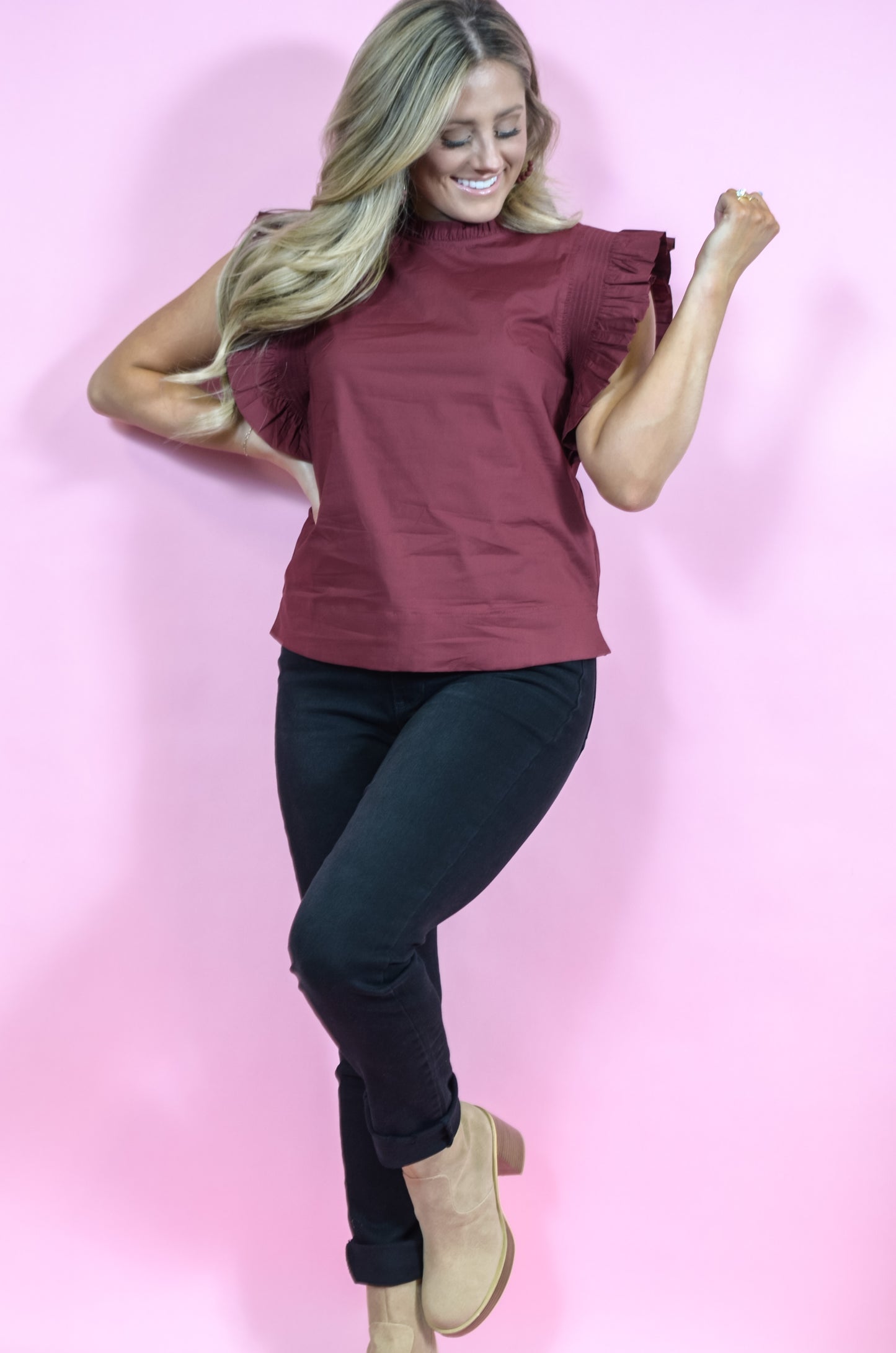 Gettin' Grateful Maroon Blouse