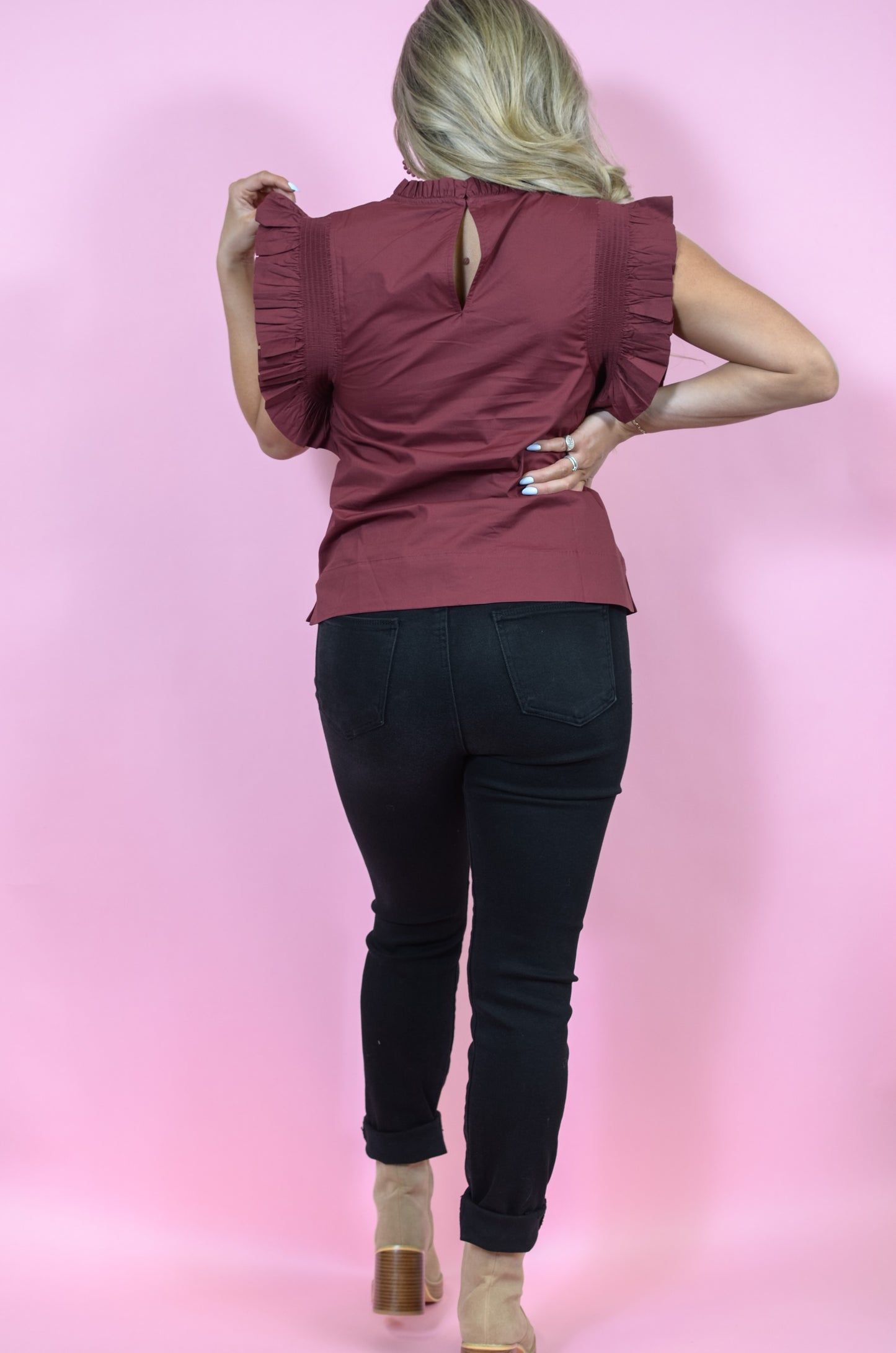 Gettin' Grateful Maroon Blouse