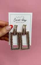 Load image into Gallery viewer, Rectangle Crystal Earrings
