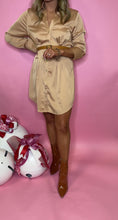 Load and play video in Gallery viewer, Devin&#39;s Satin Button Down Dress
