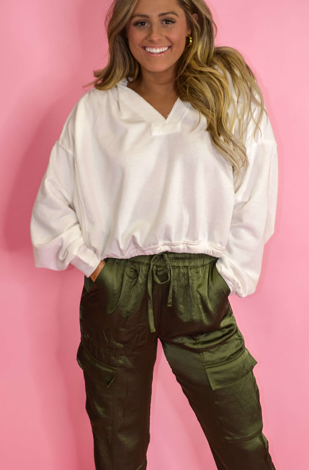 White Relaxed Terry Top