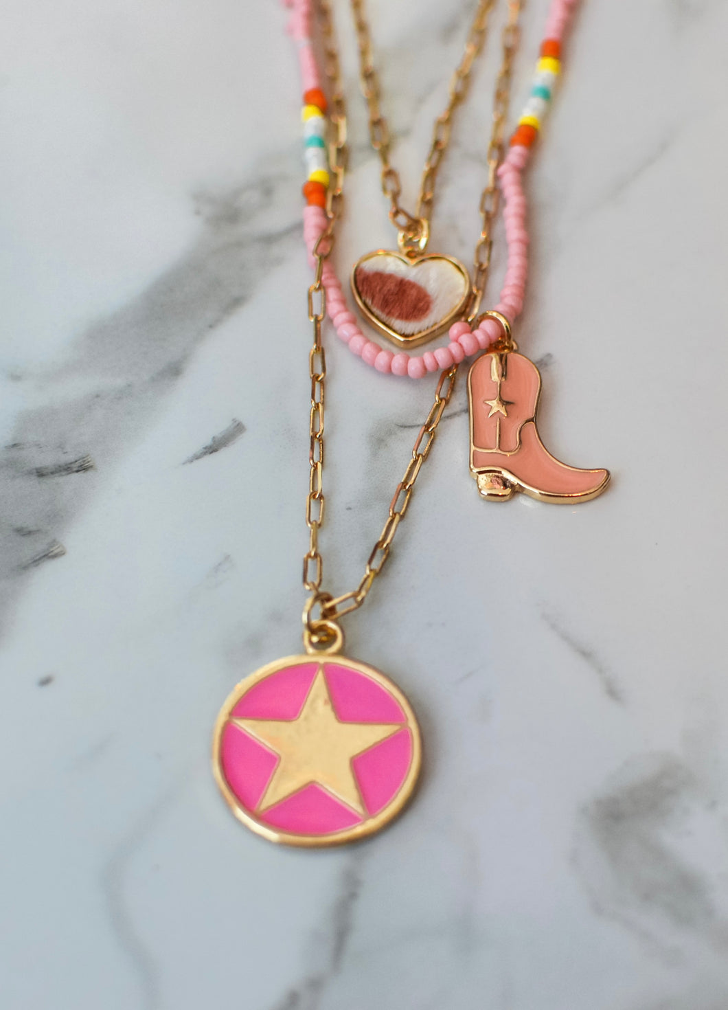 Cowgirl Dream Pink Necklace
