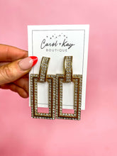 Load image into Gallery viewer, Rectangle Crystal Earrings
