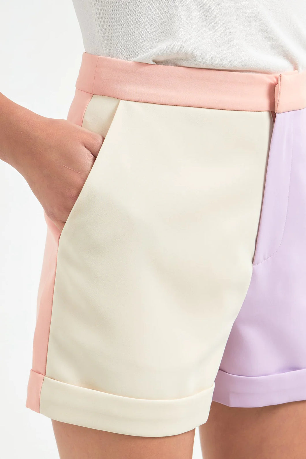 Perfectly Pastel Color Block Shorts