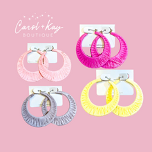 Load image into Gallery viewer, Woven Multi Colored Hoop Earrings
