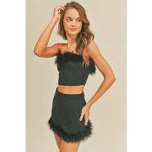 Load image into Gallery viewer, Jenn&#39;s Black Feather Statement Crop Top
