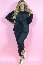 Load image into Gallery viewer, Becky&#39;s Black Quilted Crewneck
