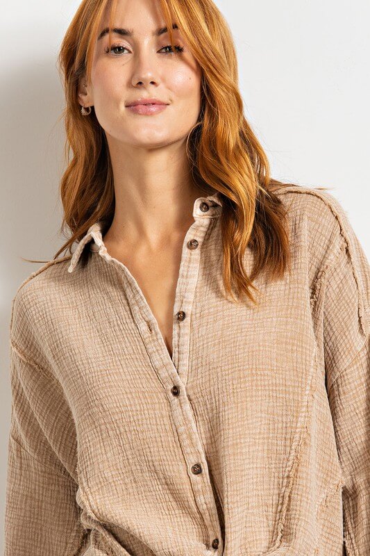 Lola's Mineral Washed Cotton Button Down