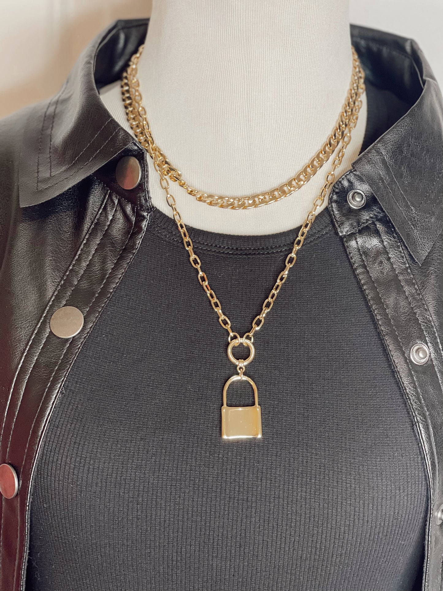 Zelda's Lock & Chain Gold Chain Necklace